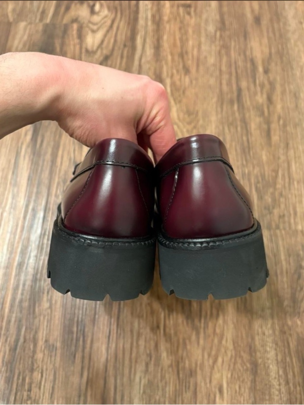 G.H. Bass Wine Whitney Super Lug Sole Penny Loafers - Picture 4 of 8